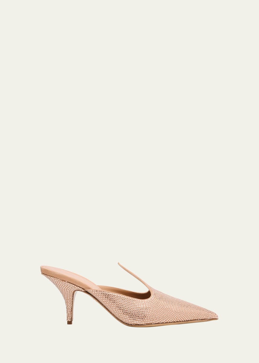 Ferragamo Arvil Crystal Leather Mule Pumps