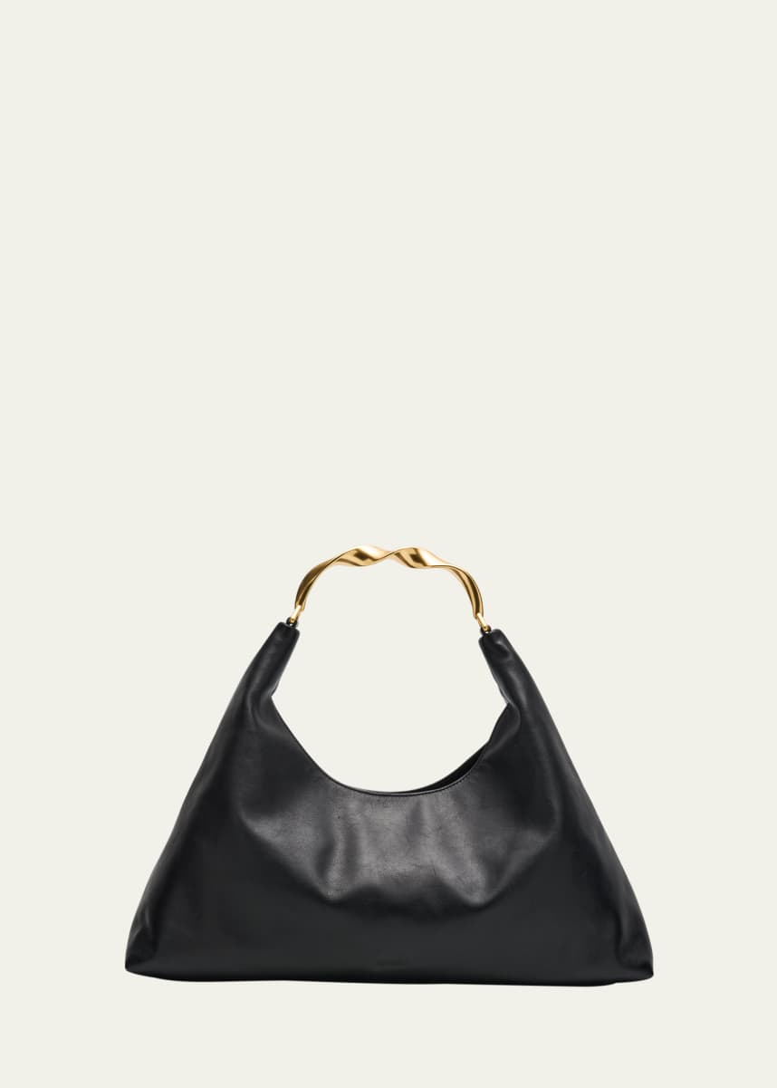 SIMKHAI Twist Leather Hobo Bag