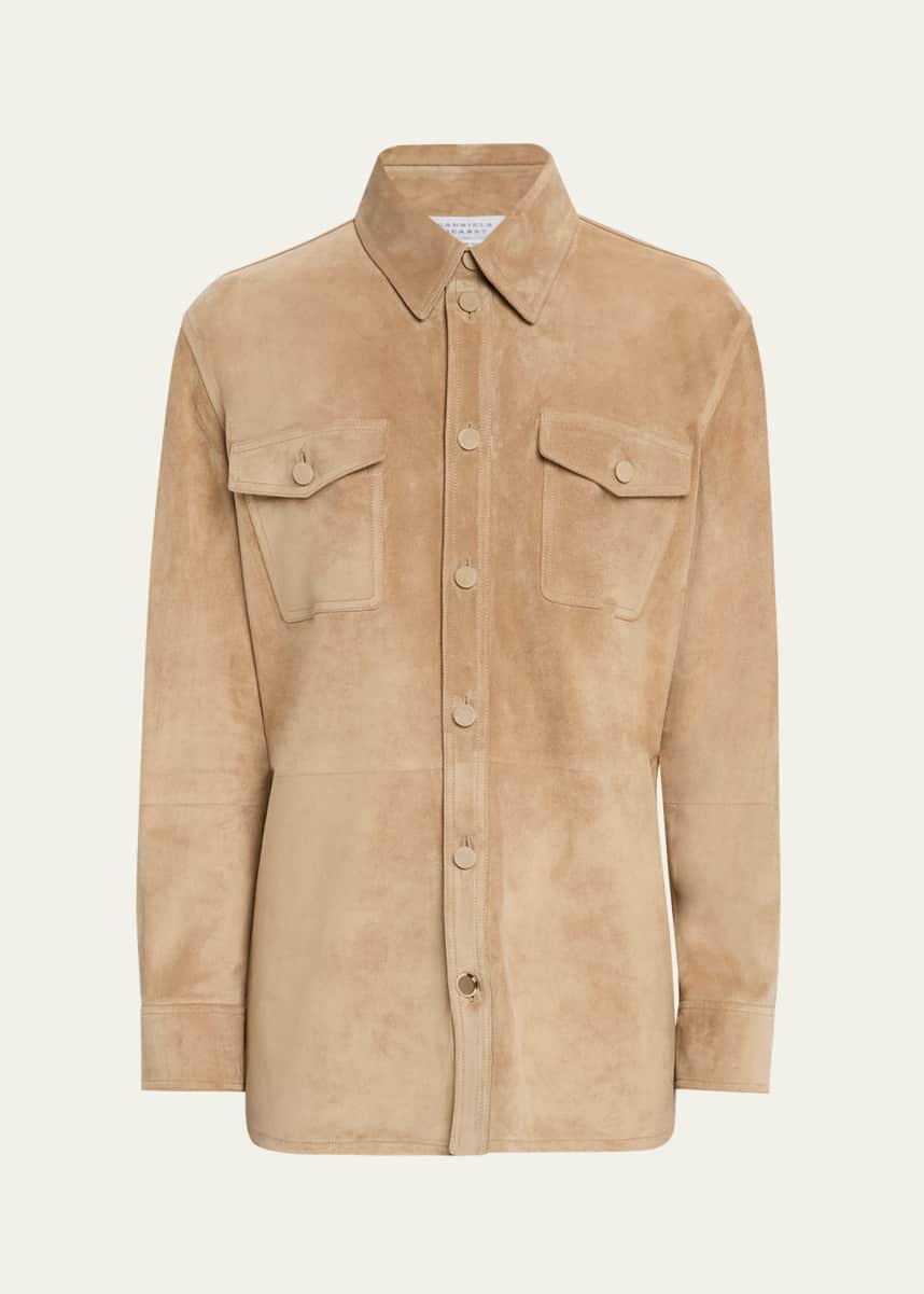 Gabriela Hearst Men's Lucas Suede Overshirt