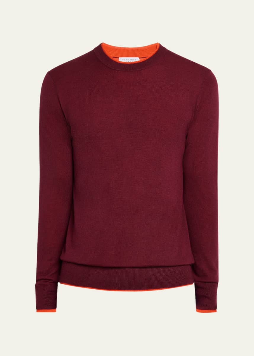 Gabriela Hearst Men's Wells Cashmere and Silk Knit Crewneck Sweater