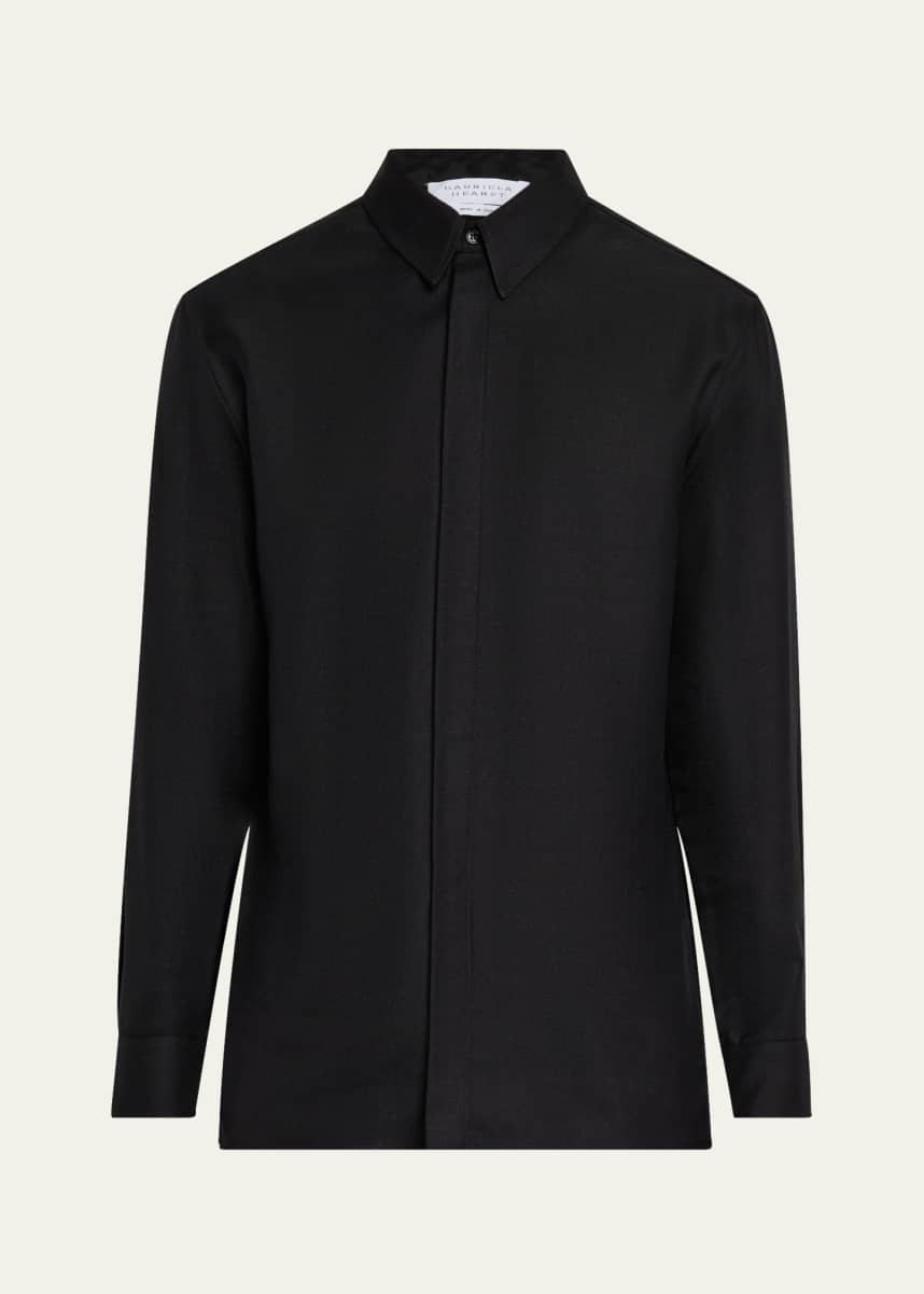 Gabriela Hearst Men's Nicolas Concealed-Placket Sport Shirt