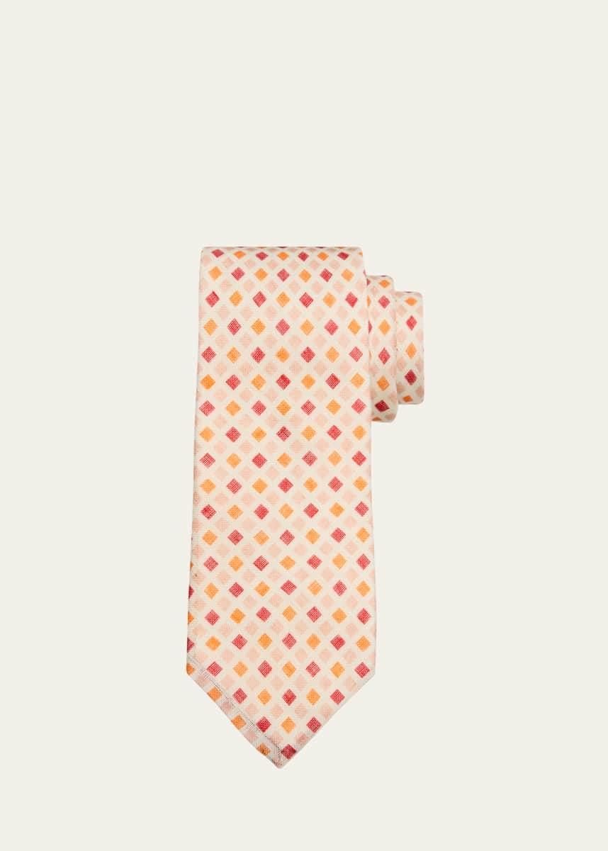 Petronius 1926 Men's Diamond-Print Linen Tie