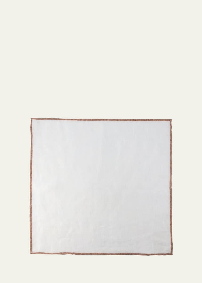 Rosi Collection Men's Linen Contrast-Trim Pocket Square