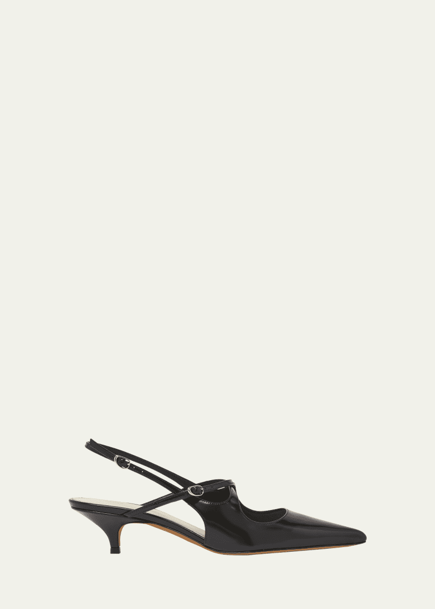 Proenza Schouler Slash Leather Crisscross Slingback Pumps