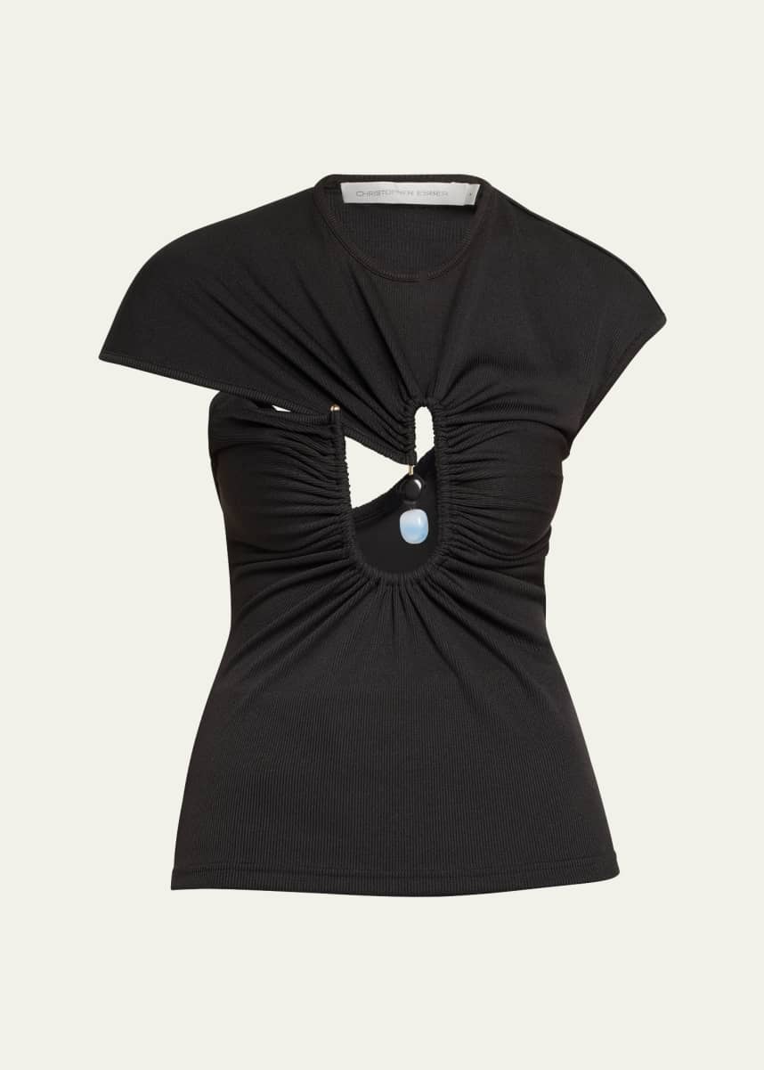 Christopher Esber Helix Crystal Ribbed Tee