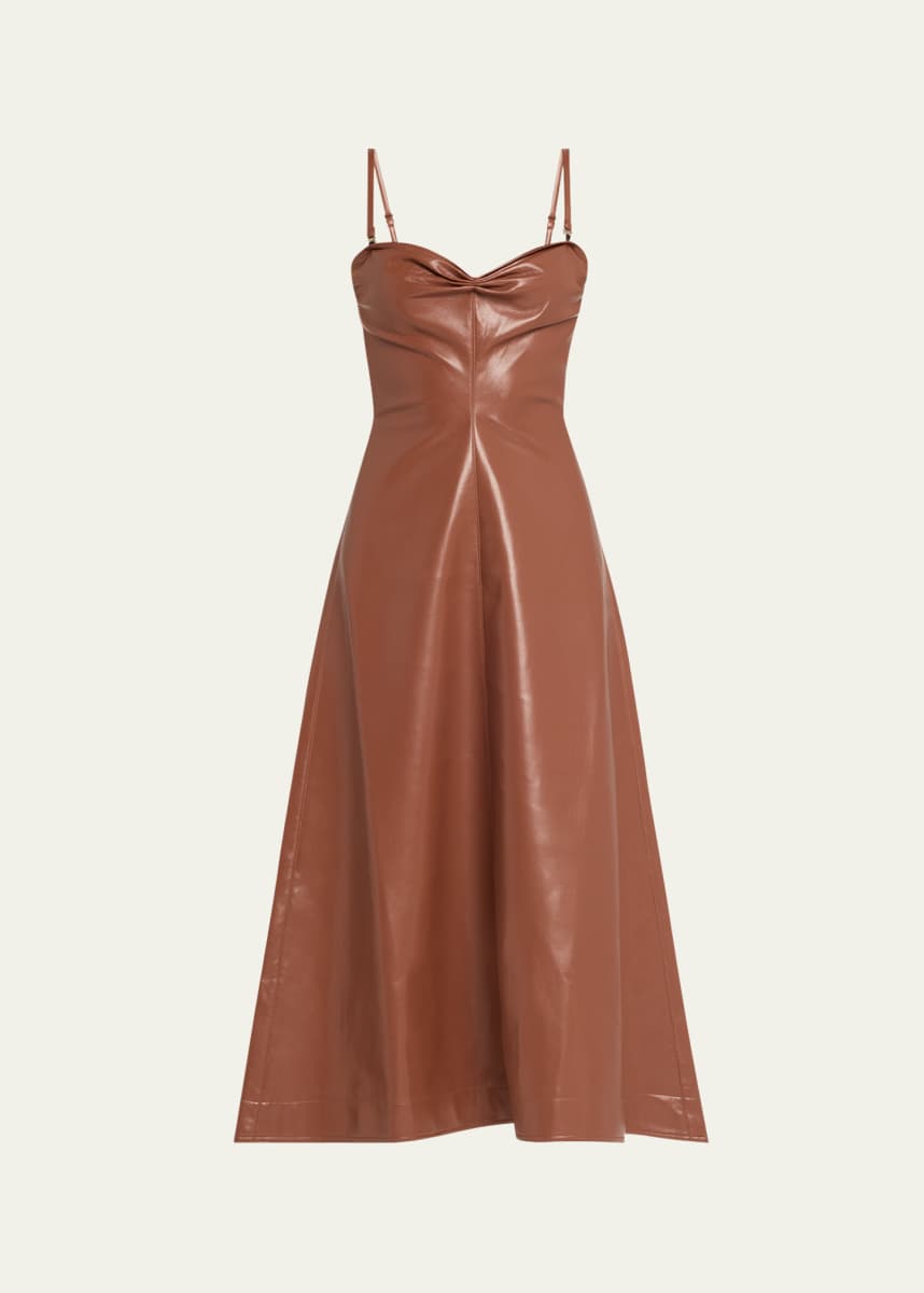 Nanushka Iwona Alt-Leather Midi Dress