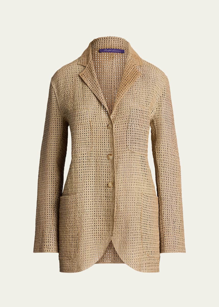Ralph Lauren Collection Lydia Woven Lambskin Jacket