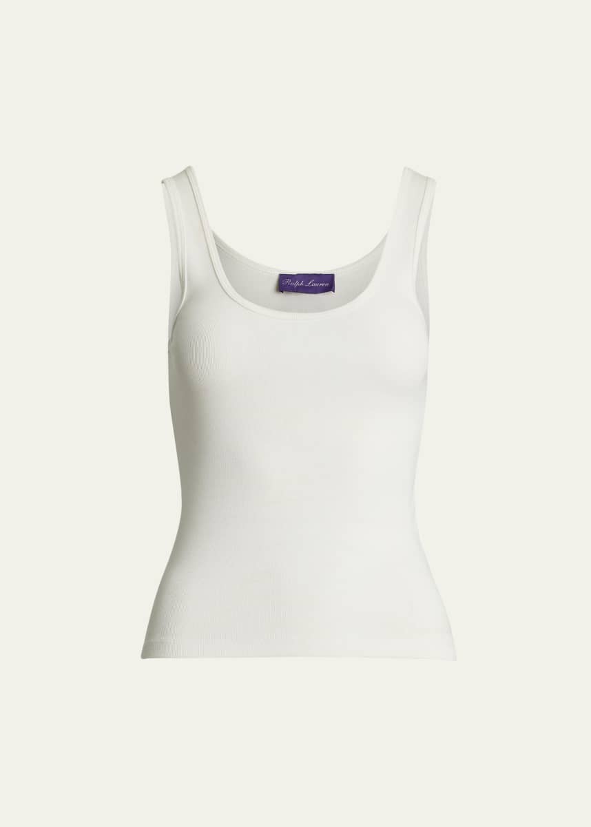 Ralph Lauren Collection Ellis Rib-Knit Cotton Tank Top