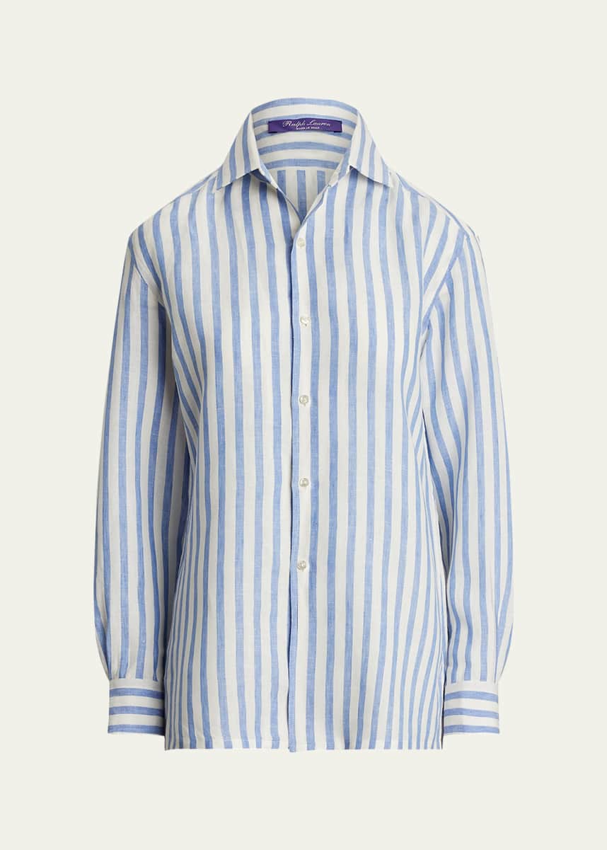 Ralph Lauren Collection Capri Striped Linen Shirt