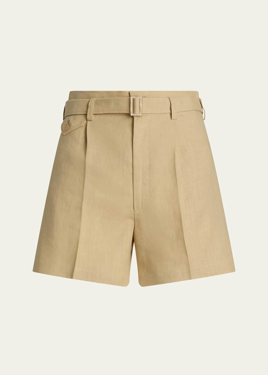 Ralph Lauren Collection Denise Belted Linen Shorts