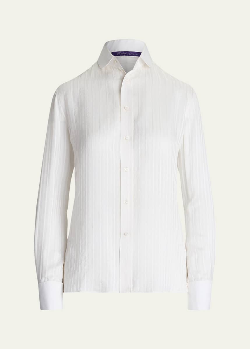 Ralph Lauren Collection Cormac Stripe Tonal Jacquard Shirt