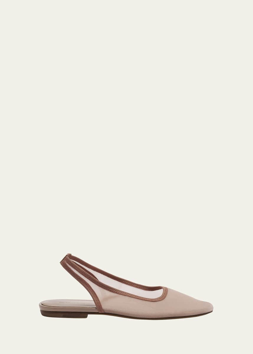 Dries Van Noten Sheer Mesh Slingback Ballerina Flats