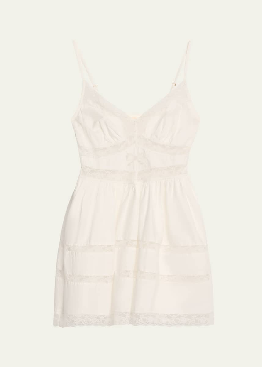 LoveShackFancy Zima Lace-Trim Mini Dress
