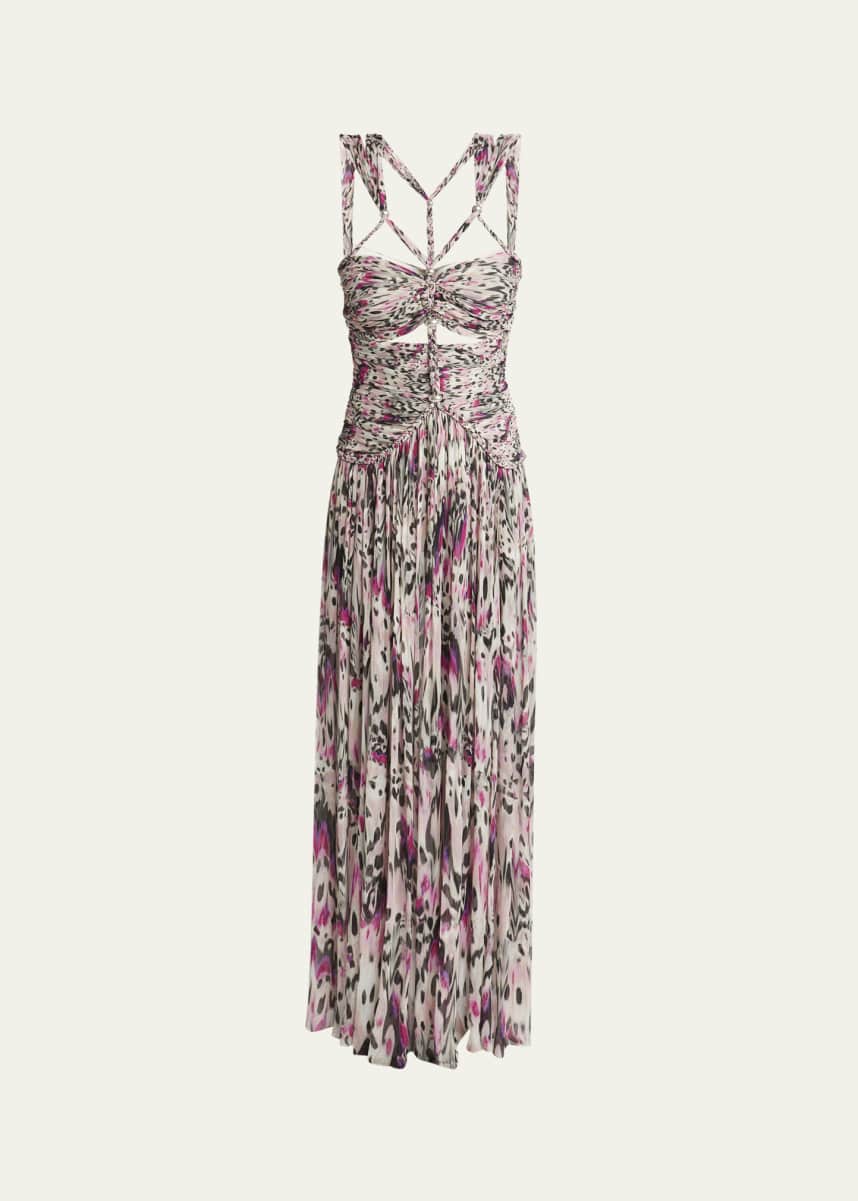 Isabel Marant Rafael Butterfly Cutout Chiffon Silk Dress