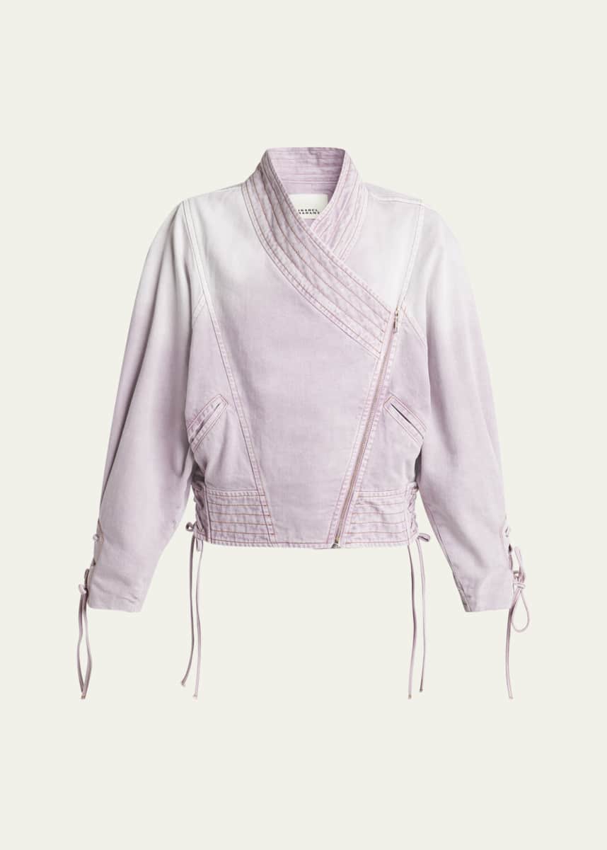 Isabel Marant Edina Asymmetric-Zip Denim Jacket