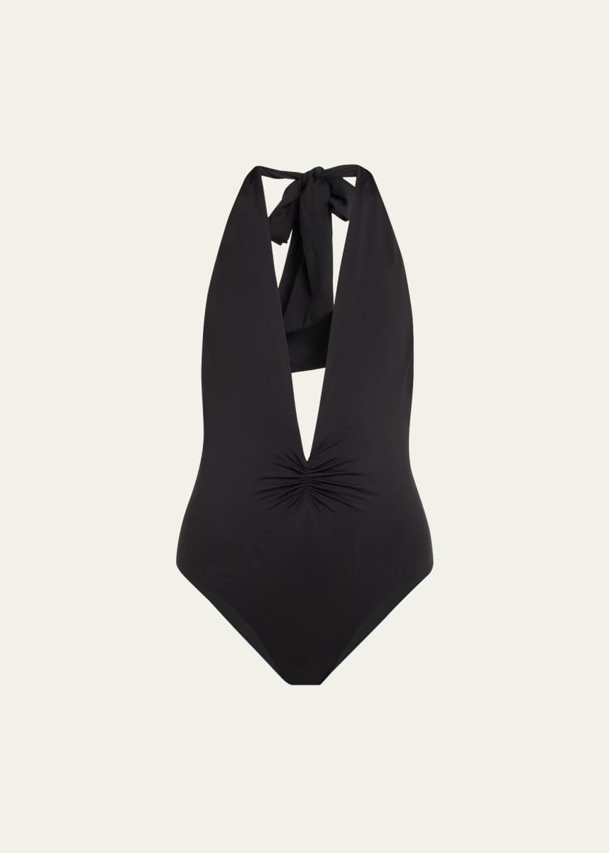 Tara Matthews Arinella Backless Plunge One-Piece Swimsuit