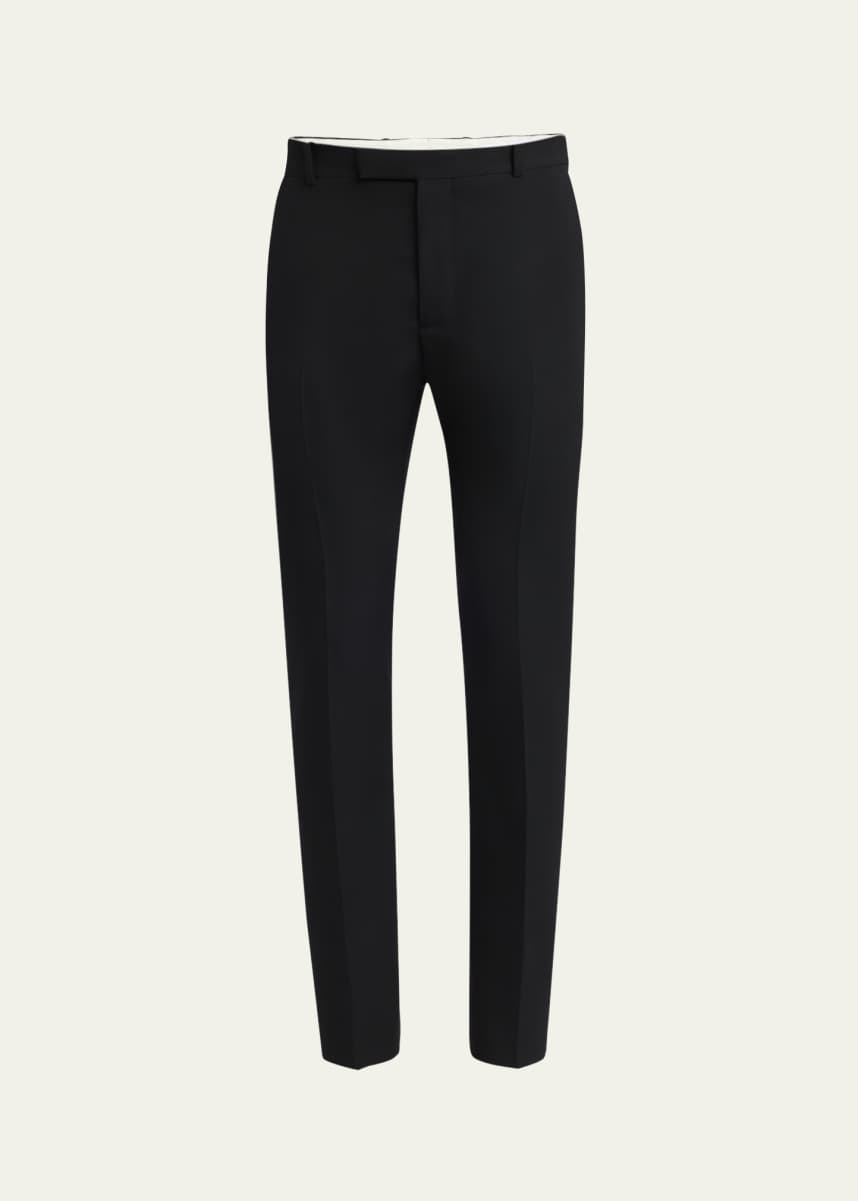 McQueen Men's Wool Barathea Slim-Fit Trousers