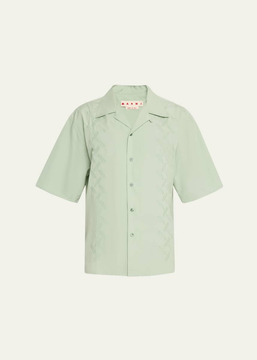 Marni Men's Confetti Poplin Bowling Shirt