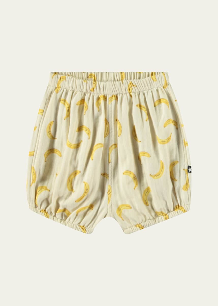 Molo Boy's Somos Banana-Print Shorts, Size 6M-2