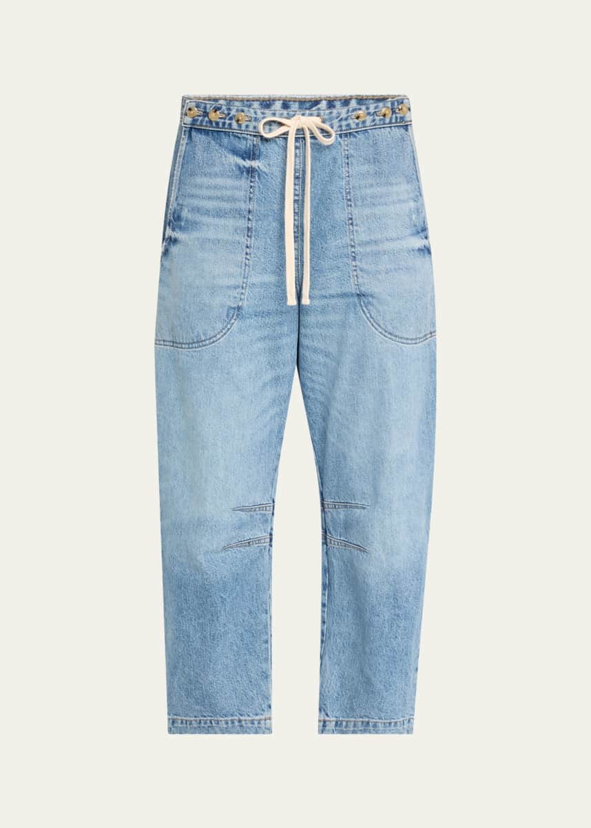 TWP Jetties Beach Drawstring Barrel-Leg Jeans