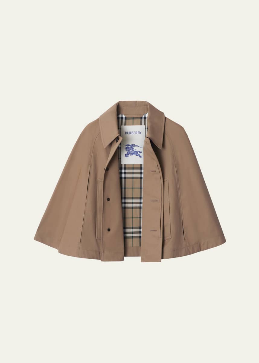 Burberry Cropped Cotton Twill Cape