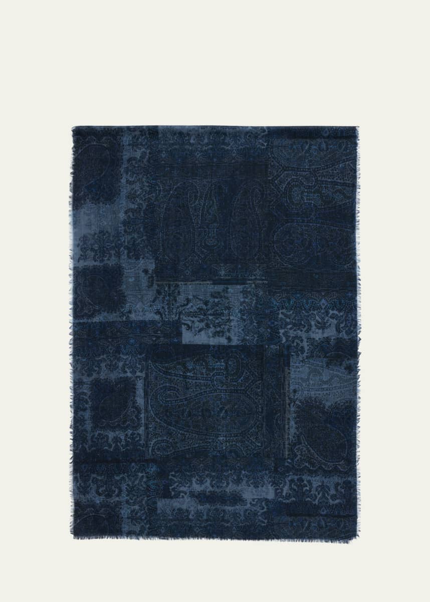 Alonpi Men's Printed Wool Scarf