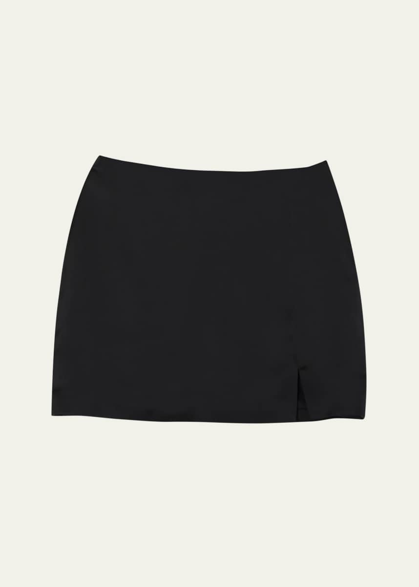 TONYWACK Low-Waist Satin Mini Skirt