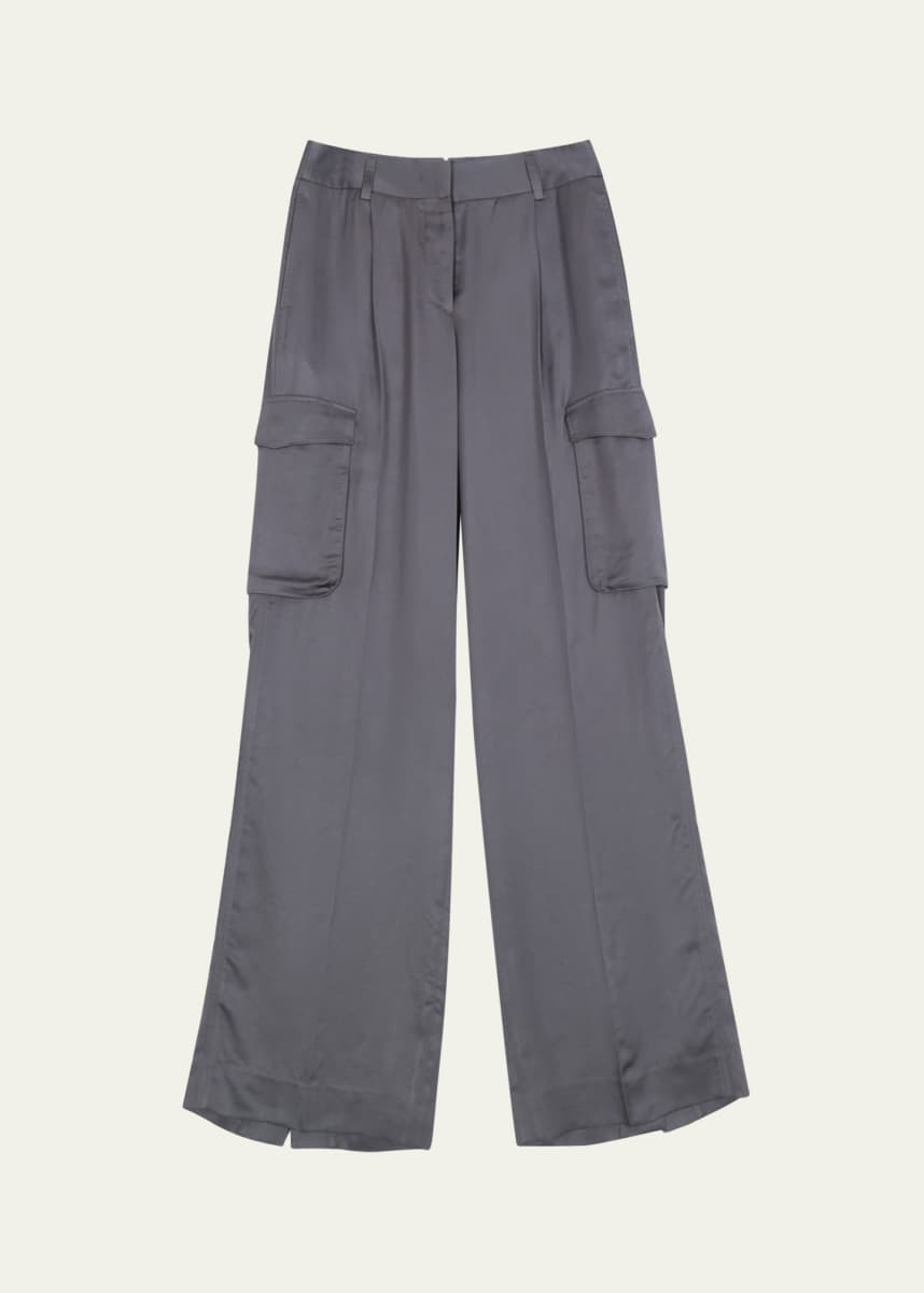 TONYWACK Loose-Fit Satin Cargo Pants