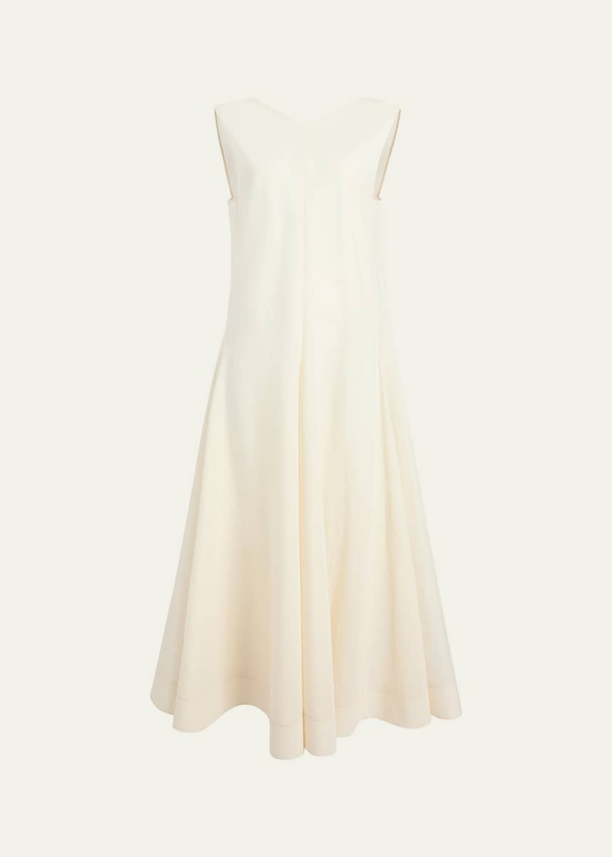 Khaite Mellie Open-Back Sleeveless A-Line Maxi Dress