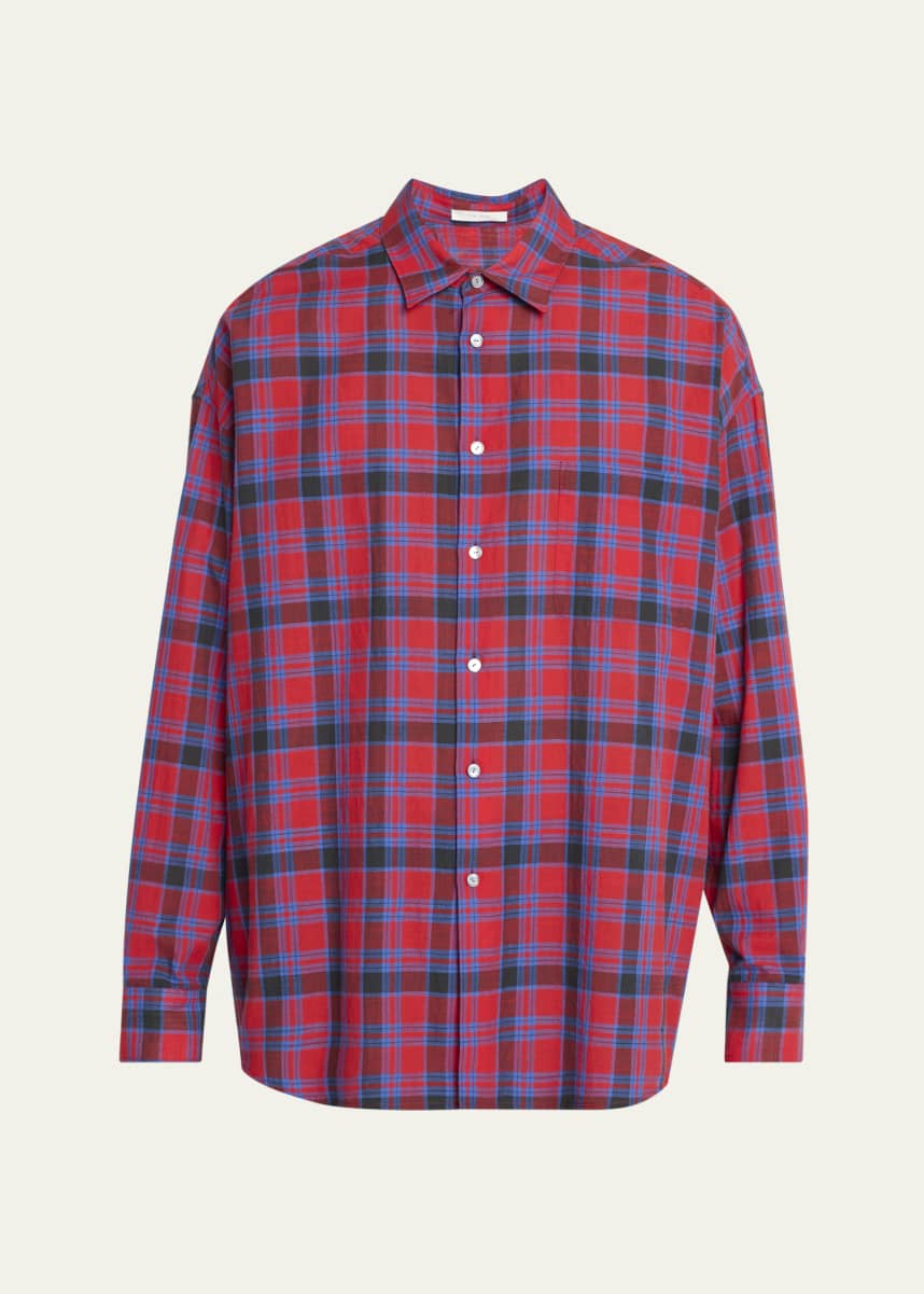 THE ROW Men's Lancaster Plaid Sport Shirt
