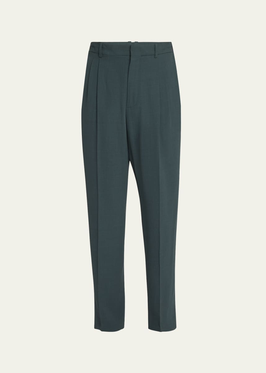 THE ROW Men's Silas Pleated Wool-Blend Pants
