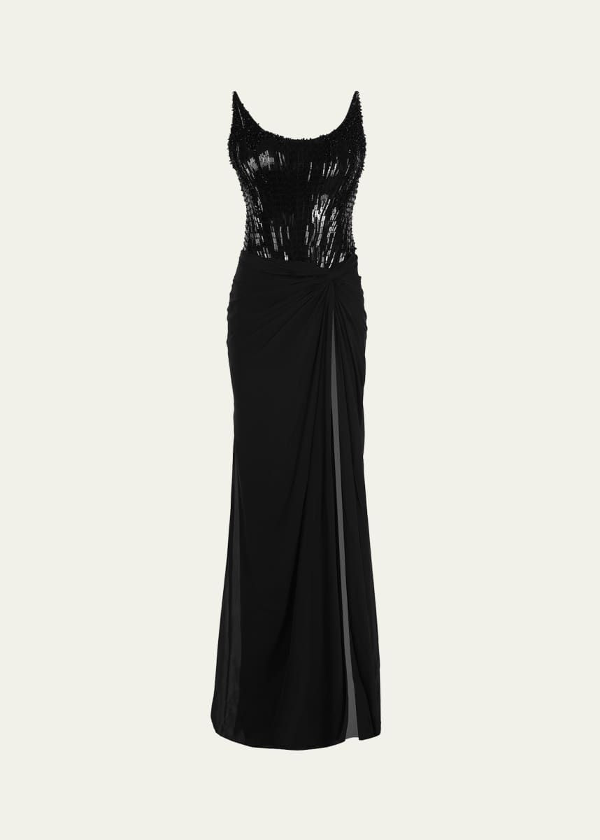 Gaurav Gupta Reptilian Strapless Corset Gown