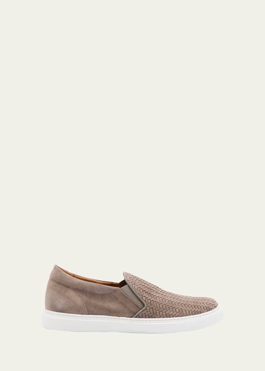 Ron White Men's Rex Woven Suede Slip-On Sneakers