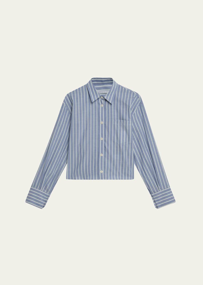 MARIA MCMANUS Stripe Cropped Oversized Shirt