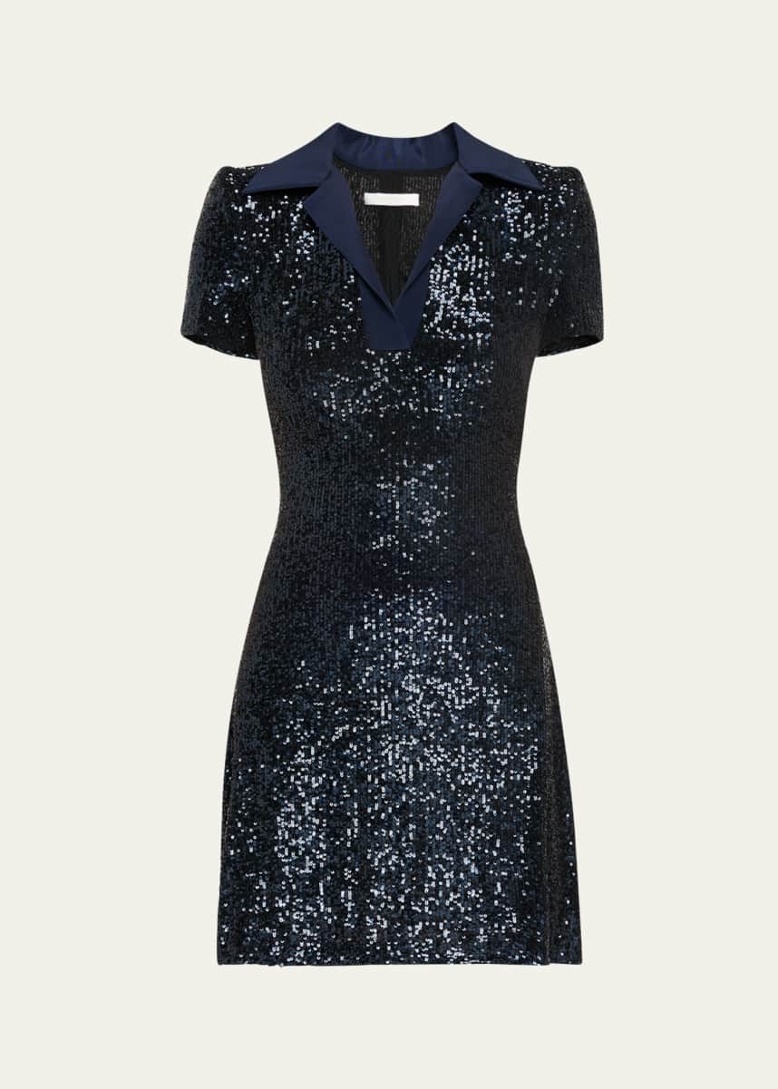 Naeem Khan Sequined Polo Mini Dress