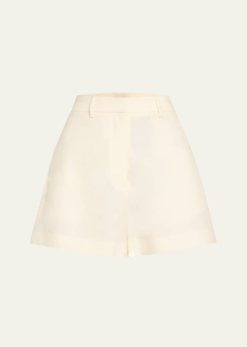 Heirlome Pilar High-Rise Wool Silk Shorts