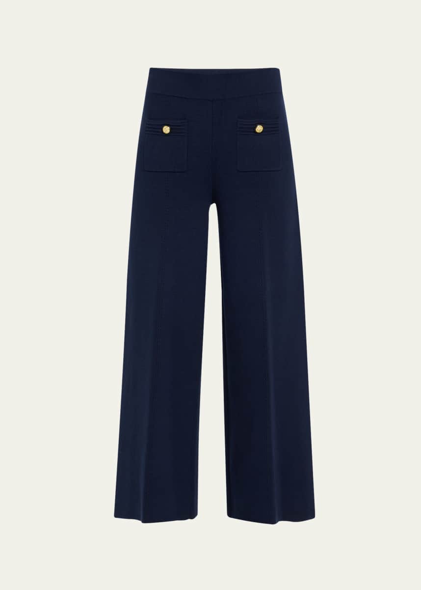 L'Agence Madrid Wide-Leg Knit Pants