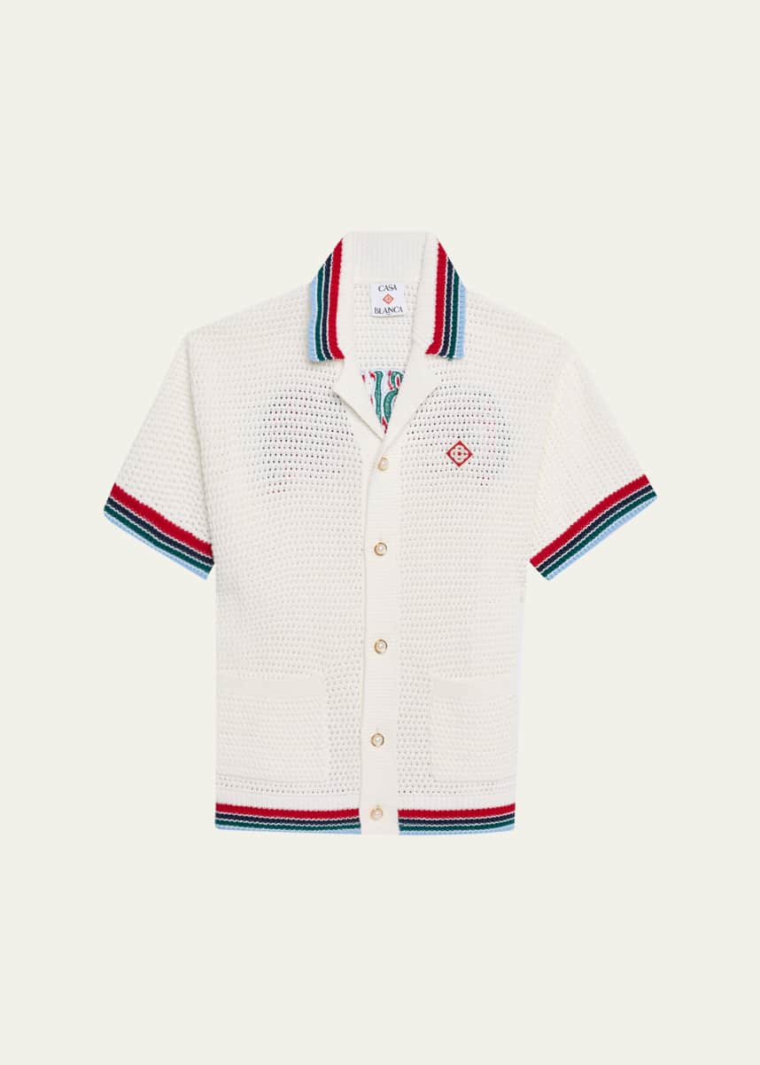 CASABLANCA Men's Sporty Faux Crochet Shirt