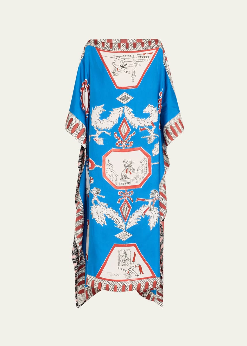 Rianna + Nina Olympic Tependris Printed Silk Kaftan