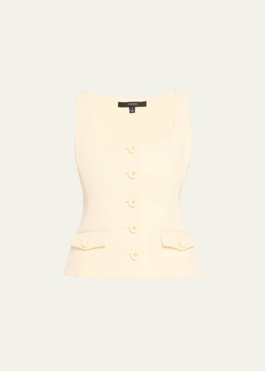 Toccin Georgia Scoop-Neck Button-Front Top