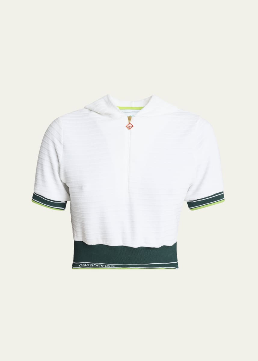 CASABLANCA Tennis Hooded Short-Sleeve Top