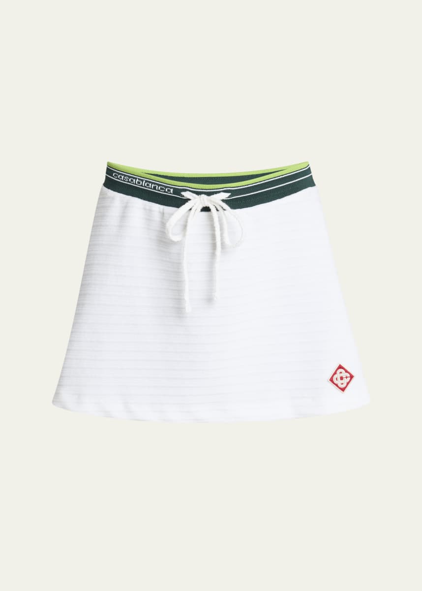 CASABLANCA Tennis Drawstring Logo-Band Mini Skirt
