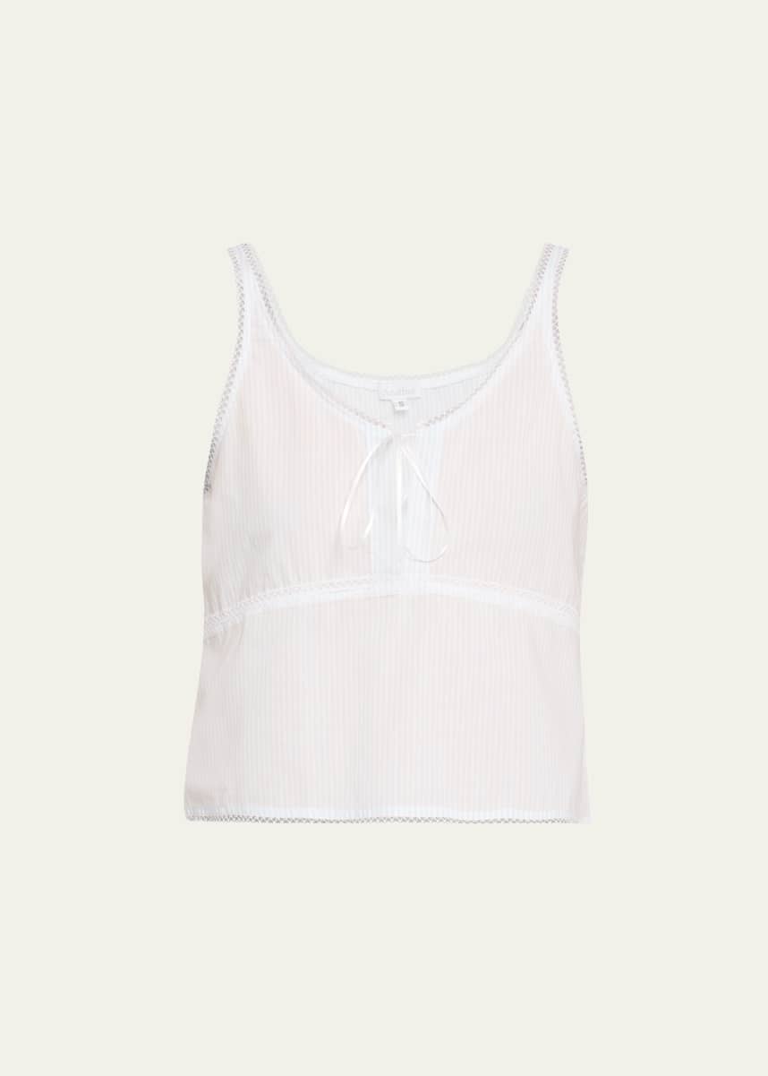 Andine Lulu Striped Lace-Trim Crop Tank