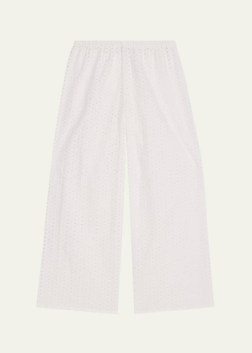 Andine Cavani Cropped Eyelet-Embroidered Cotton Pants