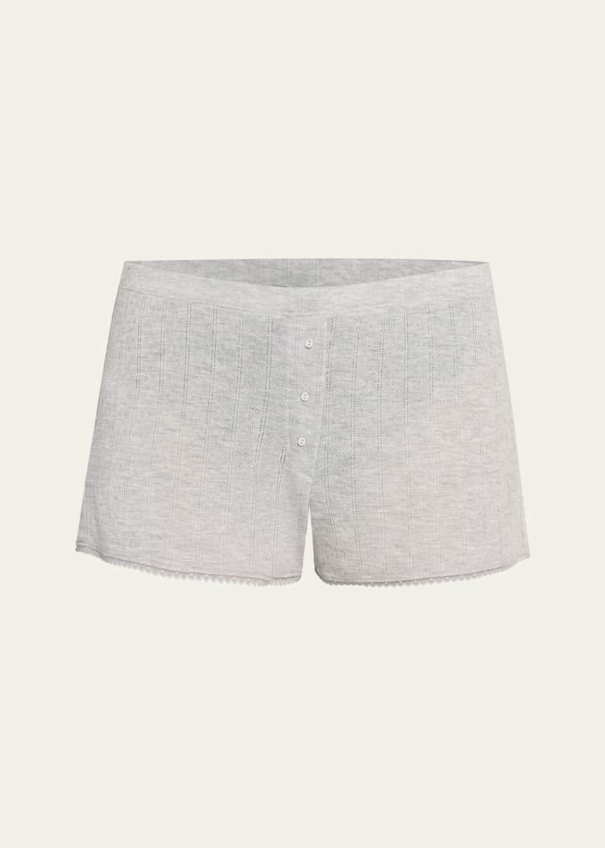 Andine Otamendi Lace-Trim Pointelle Knit Boxer Shorts