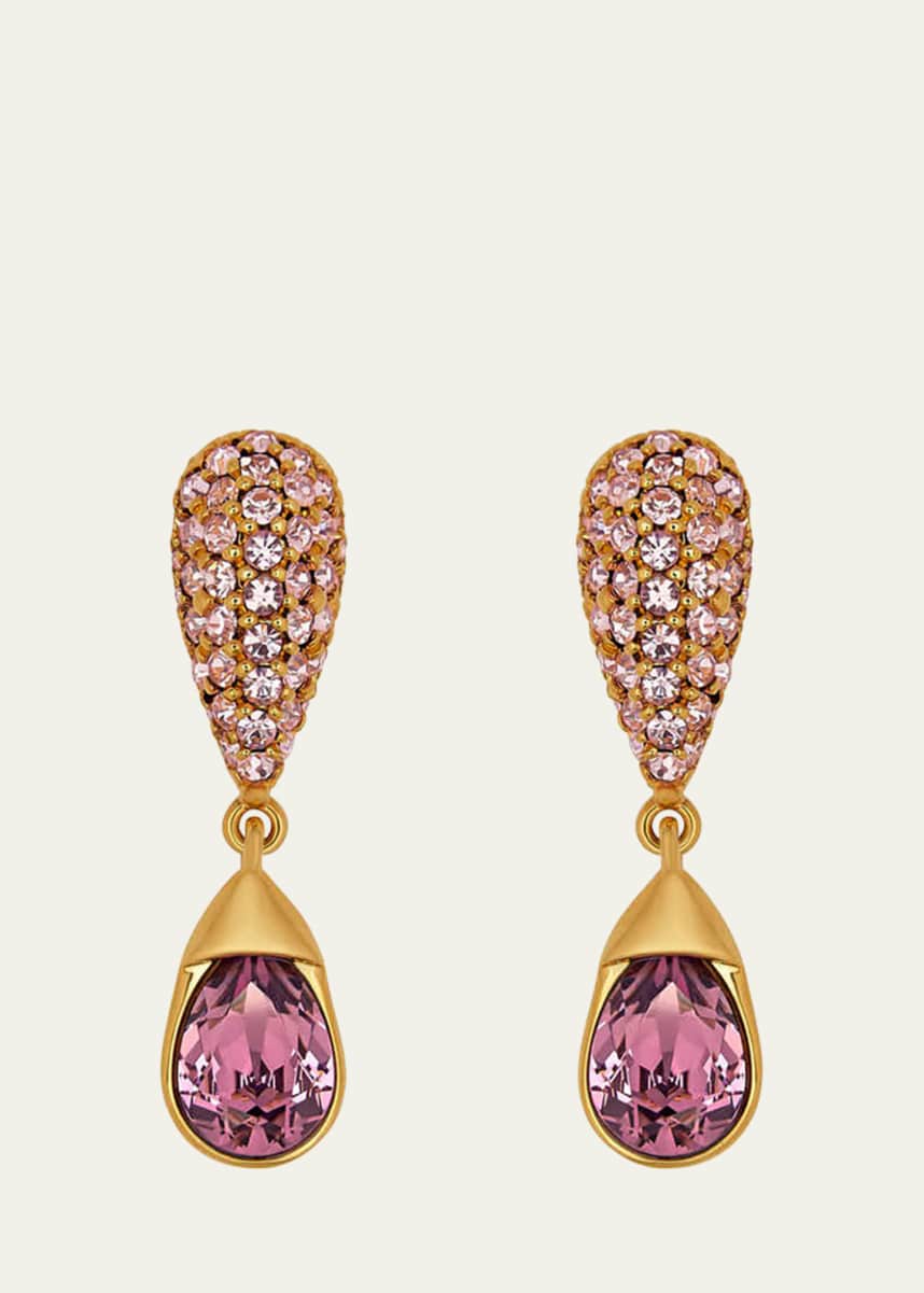 Oscar de la Renta Pave Drop Earrings