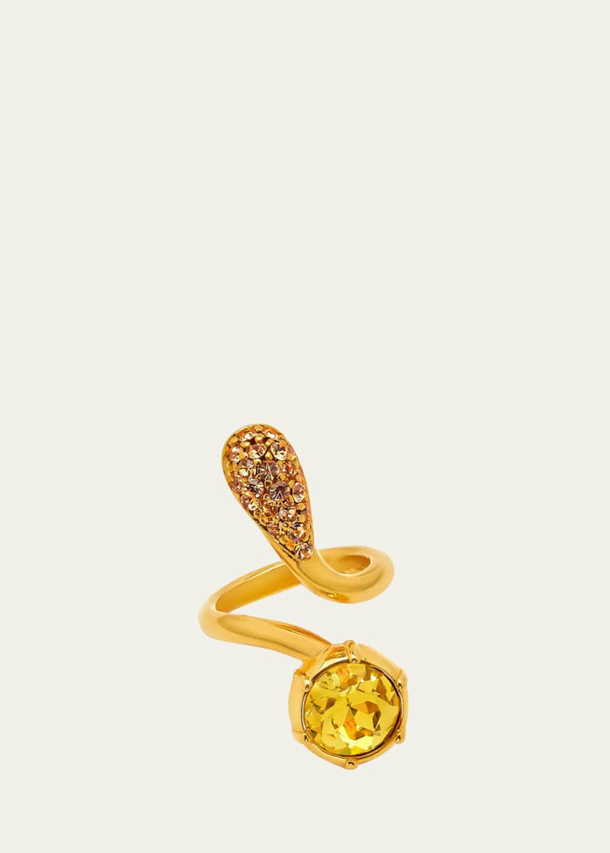 Oscar de la Renta Pave Crystal Wrap Ring