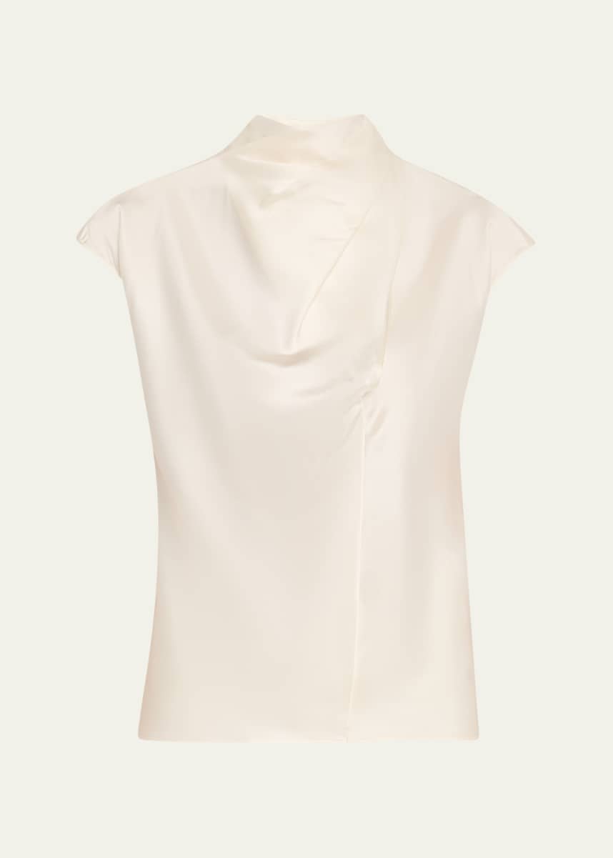 Veronica Beard Leilany Draped Silk Top