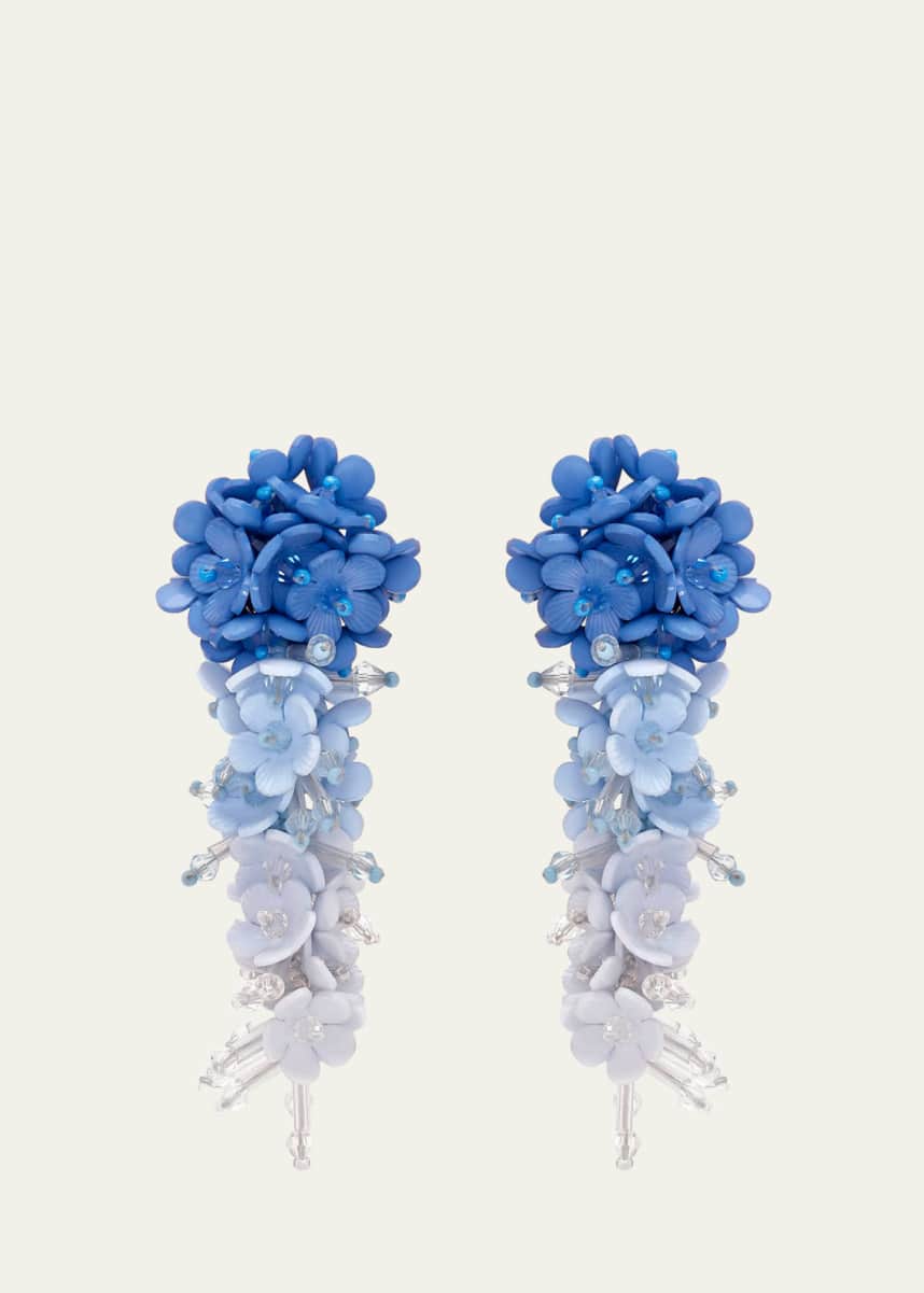Oscar de la Renta Plexy Flowers Bouquet Earrings