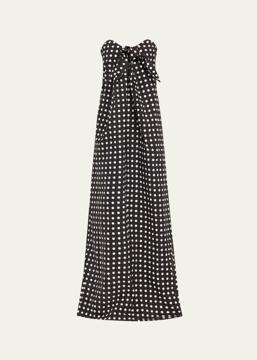 Caroline Constas Kaia Tie-Front Strapless Column Gown